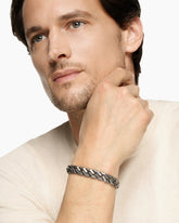 Curb Chain Angular Link Bracelet in Titanium, 11.5mm